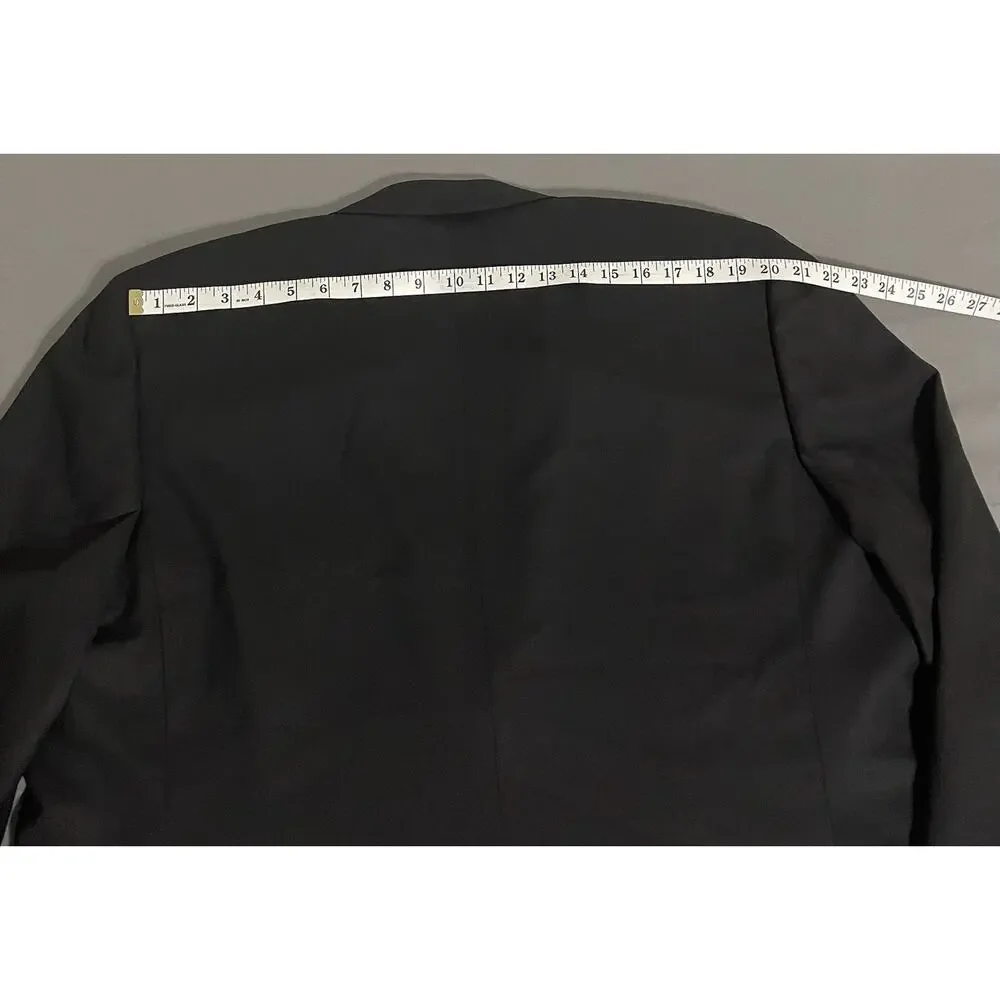 Canali Mens 40R Black Travel Water Resistant Blazer Sport Coat Italy
